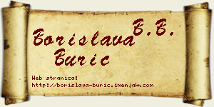 Borislava Burić vizit kartica